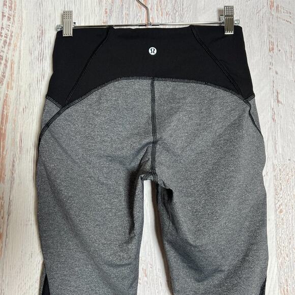 Lululemon Train Times Crop Leggings SIZE 8 Gray Black Luxtreme Training Pants - Picture 9 of 13